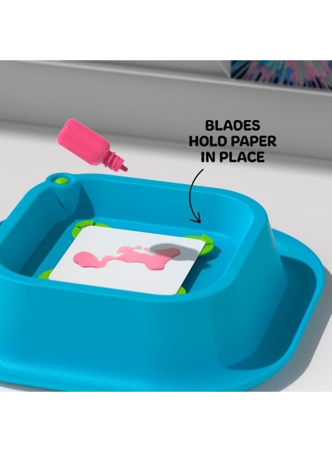 Discovery 3D Neon Spin Motorized Art Station Includes Spin Machine, 3D Glasses, Paints, Templates, Paper | Arts and Crafts for Kids | Supplies Painting Set Activity Kit for Boys & Girls - Image 3